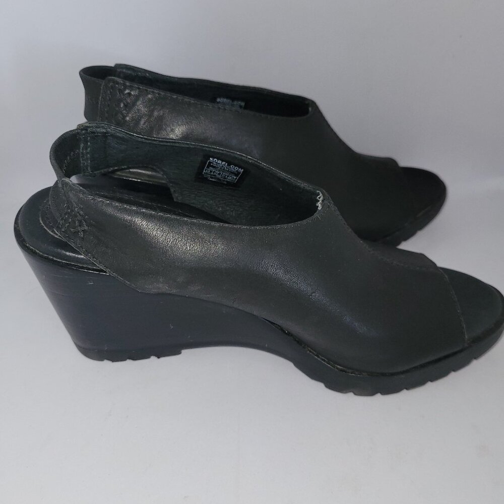 Sorel Dark black Wedge Sandals